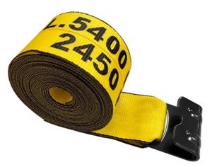 4” Winch Straps With Black Flat Hook 30FT